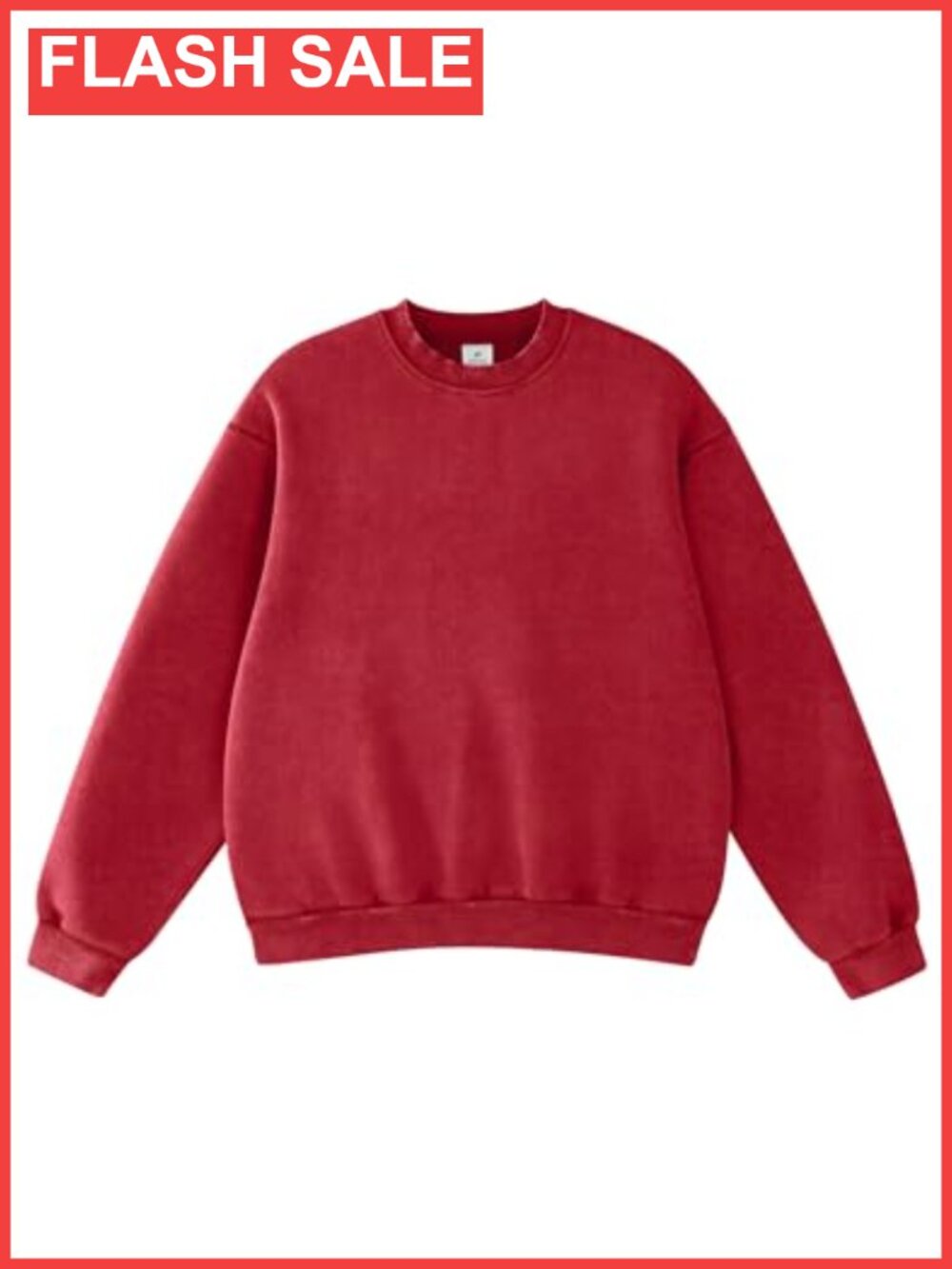 Oversized Acid Wash Crewneck Sweatshirt Heavyweight Fleece Pullover Unisex